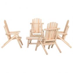 Ensemble de salon de jardin 5 pcs bois massif d'épicéa