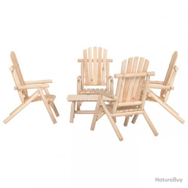 Ensemble de salon de jardin 5 pcs bois massif d'pica