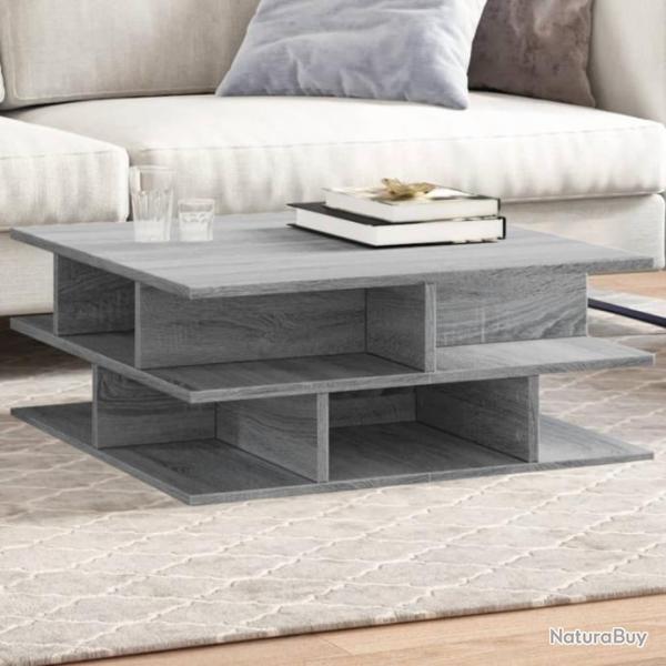 Table basse sonoma gris 70x70x29 cm bois d'ingnierie