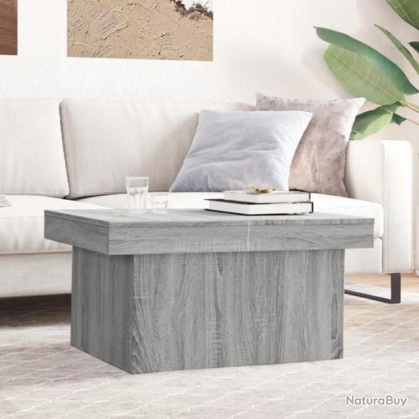 Table basse sonoma gris 80x55x40 cm bois d'ingnierie