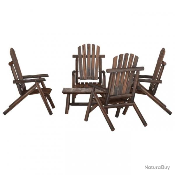 Ensemble de salon de jardin 5 pcs bois massif d'pica