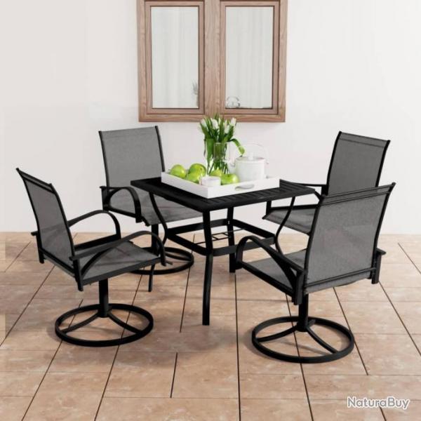 Ensemble de salle  manger de jardin 5 pcs Textilne et acier