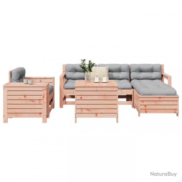 Salon de jardin 7 pcs bois massif sapin de douglas