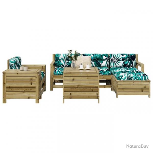 Salon de jardin 7 pcs bois de pin imprgn