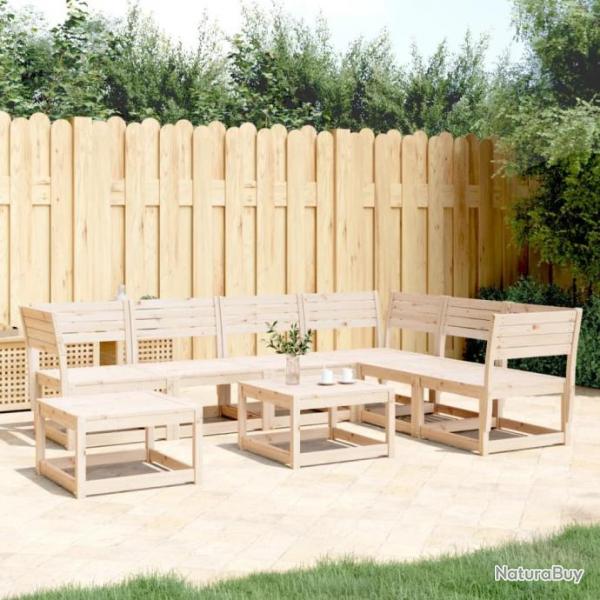 Salon de jardin 7 pcs Bois de pin massif