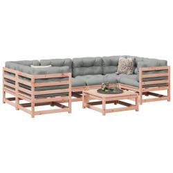 Salon de jardin 7 pcs bois massif sapin de douglas