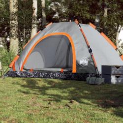 Tente de camping 5 personnes gris libération rapide