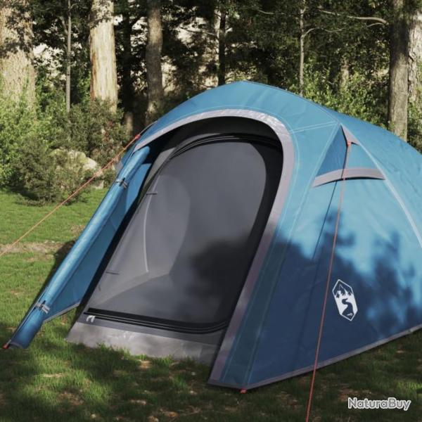 Tente de camping tunnel 3 personnes bleu impermable