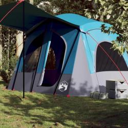 Tente de camping de cabine 5 personnes bleu imperméable