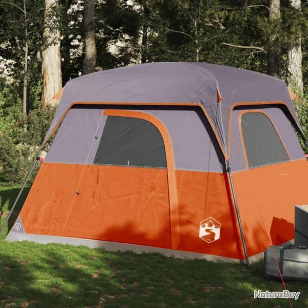 Tente de camping de cabine 4 personnes orange impermable