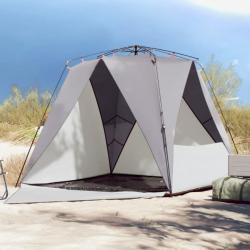 Tente de plage 4 personnes gris libération rapide imperméable