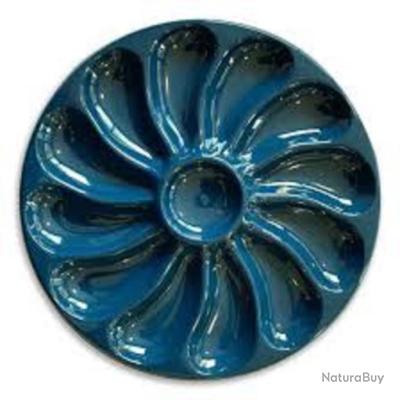 Assiettes A Huitres BLEU MARINE 6 Compartiments 1 Pour Le Citron