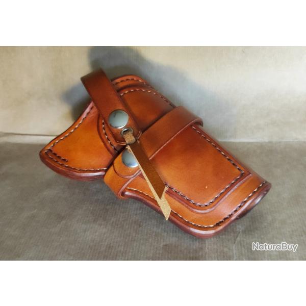 Holster / Etuis Cuir Doubl Remington 1858 the Ace ou Modle ayant les mmes ctes, Marron marbr