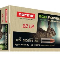 50 Munition NORMA 22 lr ECO POWER 1.6 g/ 25 grains