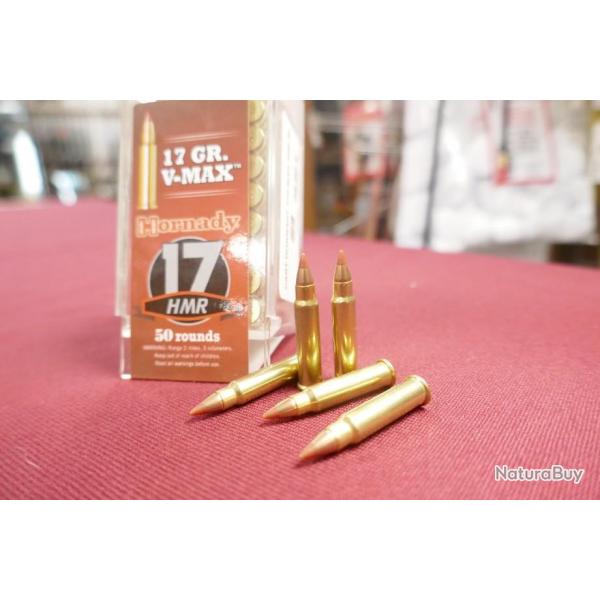 50 cartouches 17HMR en 17gr V-MAX de HORNADY