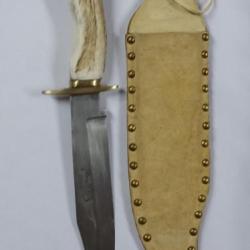 Couteau chasse en corne Far West style Bowie