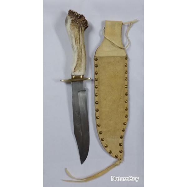 Couteau chasse en corne Far West style Bowie