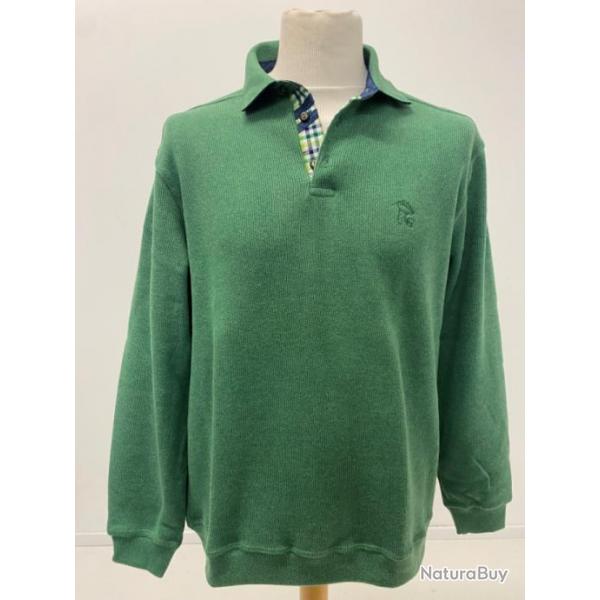 Sweat col boutonn vert - LOVERGREEN