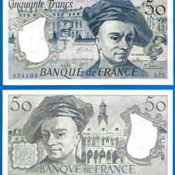 France 50 Francs 1992 Billet Quentin De La Tour Franc Frc Frcs Frs