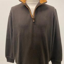 Sweat col zippé chocolat - LOVERGREEN