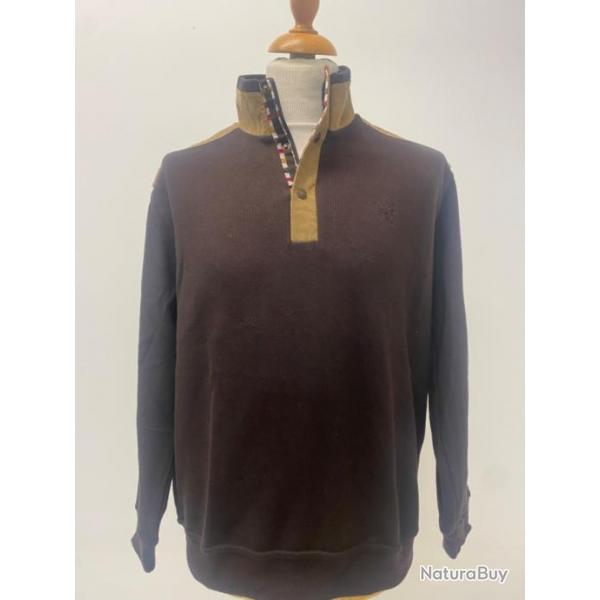 Sweat col camionneur chocolat - LOVERGREEN