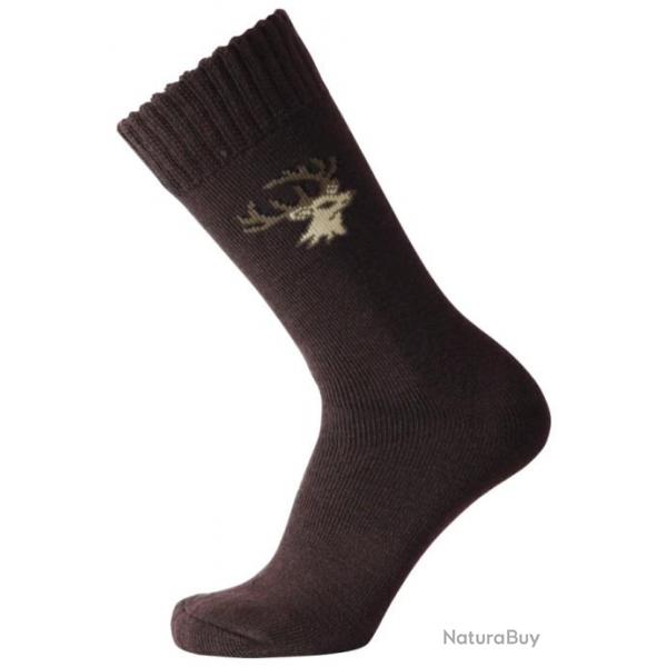 Chaussettes hautes OXFORD BLUE cerf marron