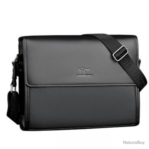 Sac Sacoche bandoulire Rglable homme cuir Porte-documents Sac d'affaires Noir