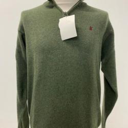 Pull col zippé vert - LOVERGREEN