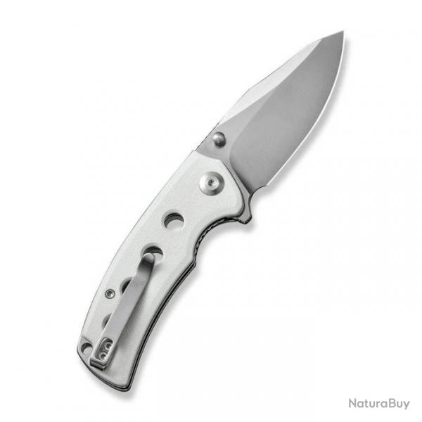 Couteau Sencut Excalis White Manche G10 Lame Acier 9Cr18MoV Tanto Reverse Satin IKBS Clip S230682