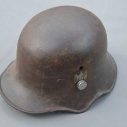 CASQUE Modèle 18 à échancrures Insigne Wehrmacht - ALL 2nd GMt Bon  Collection 2eme GM Allemagne Reg