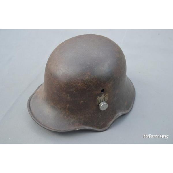 CASQUE Modle 18  chancrures Insigne Wehrmacht - ALL 2nd GMt Bon  Collection 2eme GM Allemagne Reg