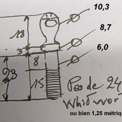 VIS DE MACHOIRE DE PISTOLET POUR CHIEN A SILEX N°4