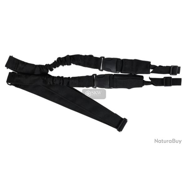 Sangle 2 / 1 Point(s) Bungee et clip de detachement rapide (Delta Tactics) Noir