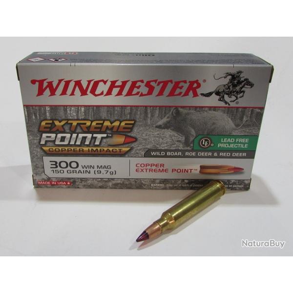 1 boite neuve de 20 cartouches calibre 300 Winchester Magnum Extreme point copper impact 150 grains