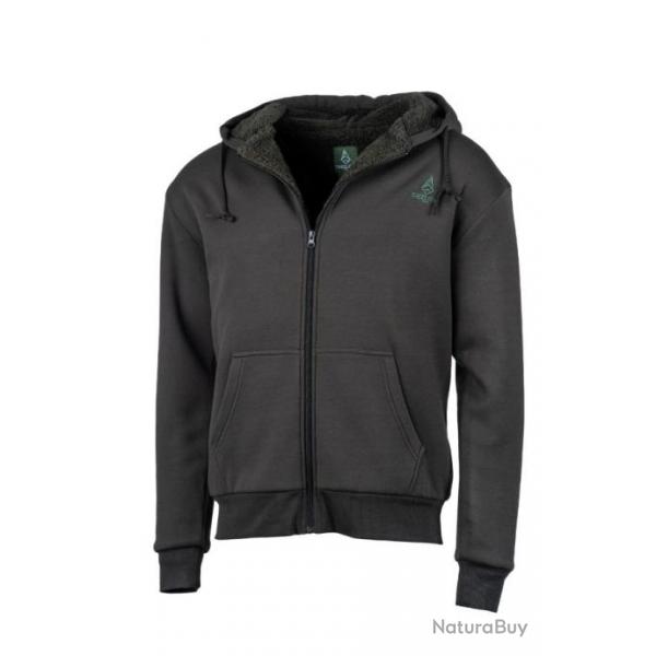 Sweat capuche zipp vert