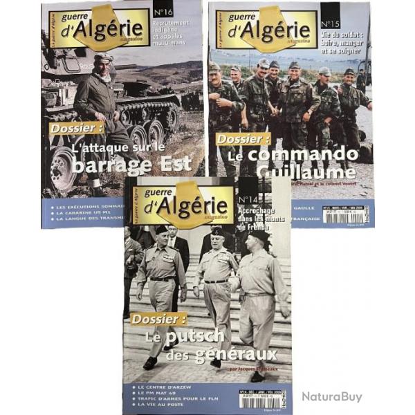 Lot de 3 Magazines La Guerre d'Algrie No 14, 15 & 16