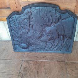 PLAQUE DE CHEMINEE DECOR CHIEN ET BECASSE PM