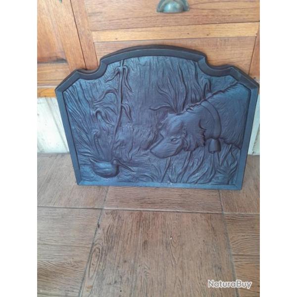 PLAQUE DE CHEMINEE DECOR CHIEN ET BECASSE PM