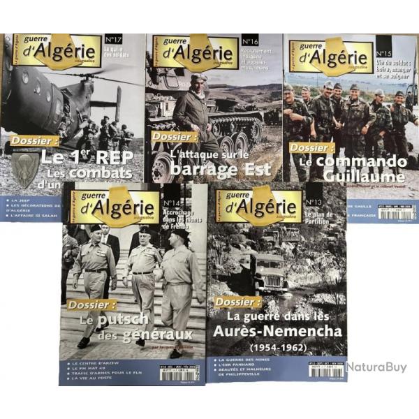 Lot de 5 Magazines La Guerre d'Algrie No 13, 14, 15, 16 & 17