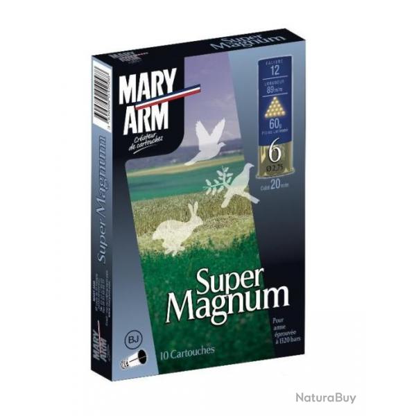 Cartouches MARY ARM SUPER MAGNUM - Cal 12/89 60gr BJ N6 X10