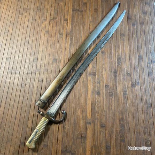 BAONNETTE SABRE CHASSEPOT 1866 MANUFACTURE IMPRIALE DE St Etienne DE 1868