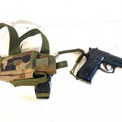 Réplique Airsoft pistolet Beretta M9A1 KJ work + Holster de Cuisse