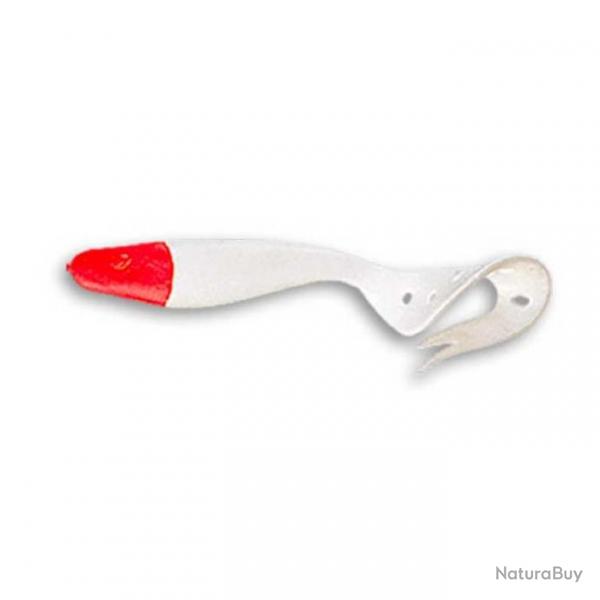 LEURRE SOUPLE GRUB DELALANDE SANDRA 23CM BLANC TETE ROUGE