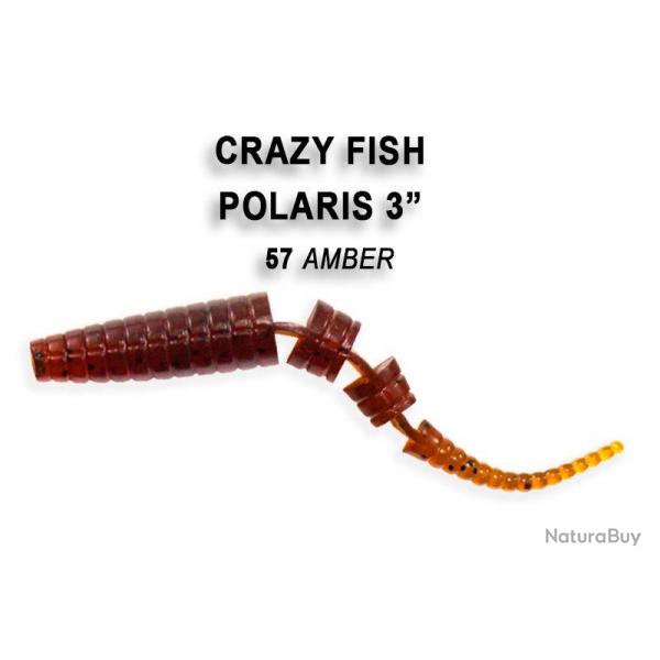 LEURRE SOUPLE Worm CRAZY FISH POLARIS 3" unit #57 AMBER