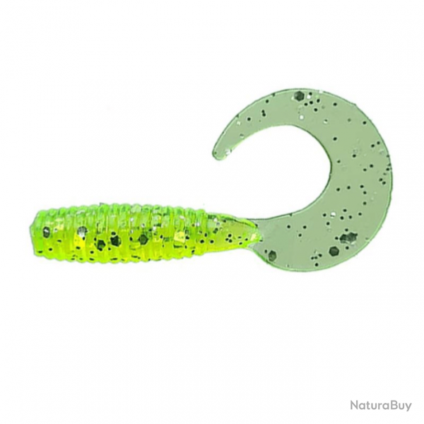 LEURRE SOUPLE GRUB CRAZY FISH ANGRY SPIN 1,4" unit #54 GREEN ACID