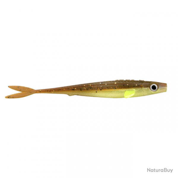 LEURRE SOUPLE SHAD IRIS V-POWER 8CM UV BROWN CHARTREUSE