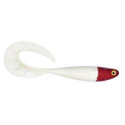 LEURRE SOUPLE GRUB DELALANDE ZAND CURLY 12CM BLANC TETE ROUGE