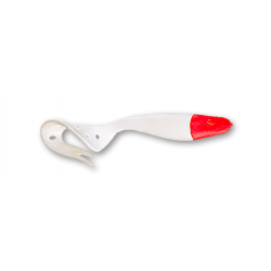 LEURRE SOUPLE GRUB DELALANDE SANDRA 5CM BLANC TETE ROUGE