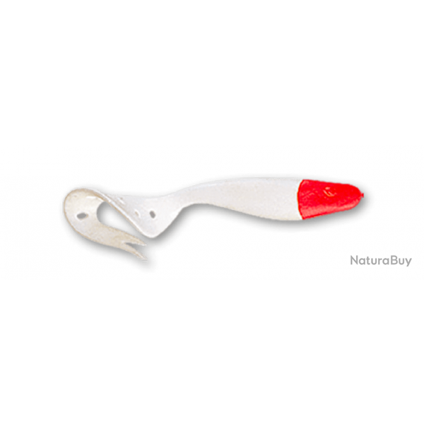 LEURRE SOUPLE GRUB DELALANDE SANDRA 5CM BLANC TETE ROUGE