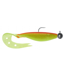 LEURRE SOUPLE GRUB DELALANDE SANDRA MONTE 9CM 7G CHARTREUSE DOS ROUGE